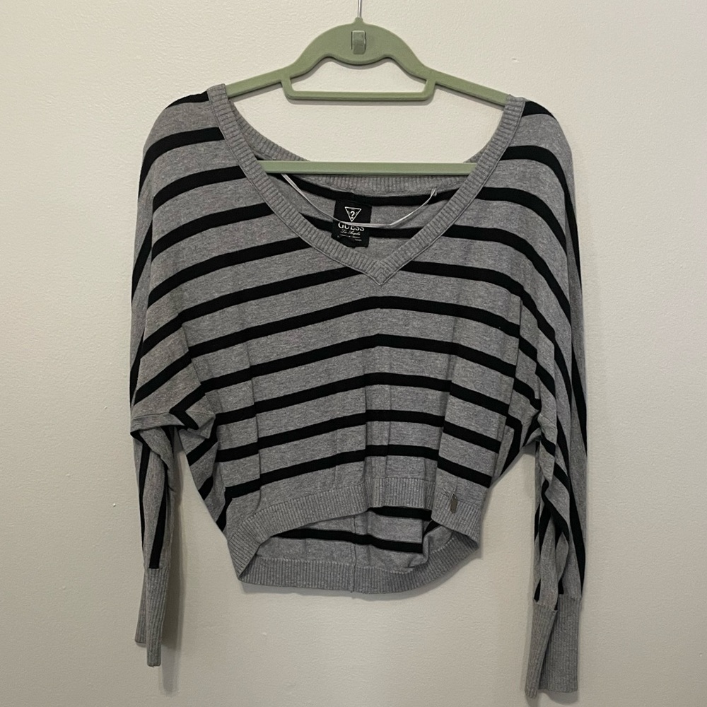 GUESS Cropped, striped sweater.